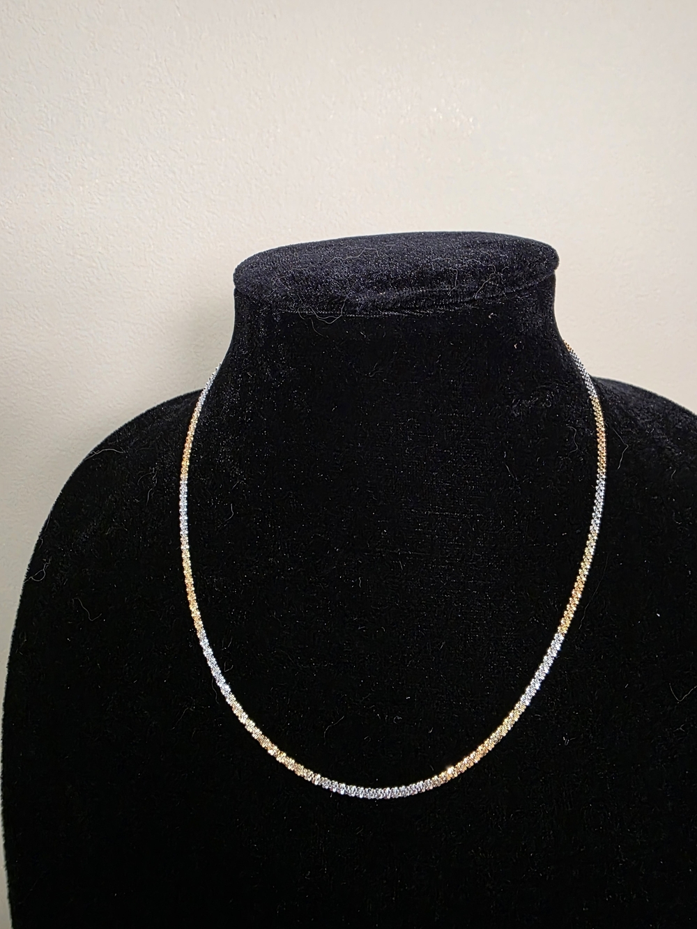 ✨️✨️ 925 Sterling Silver Tri-Tone 18" 3mm Twisted Rock Necklace
